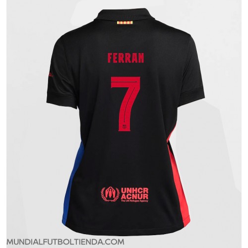 Camiseta Barcelona Ferran Torres #7 Segunda Equipación Replica 2024-25 para mujer mangas cortas